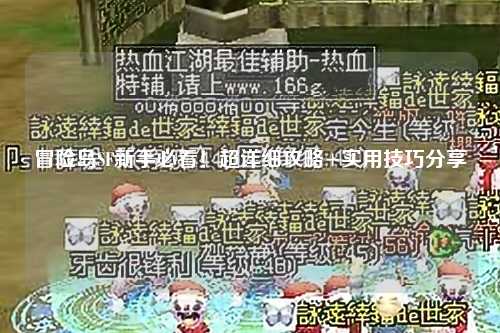 冒险岛SF新手必看！超详细攻略+实用技巧分享✨