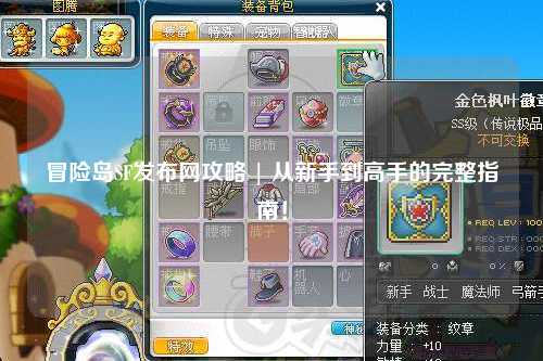 冒险岛SF发布网攻略 | 从新手到高手的完整指南！
